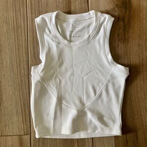 Move Theology Women's White Sleeveless Ribbed Crop Top Size M Casual